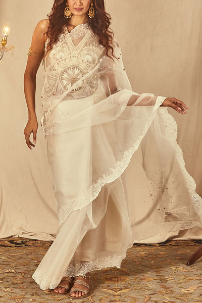 Ivory embroidered top