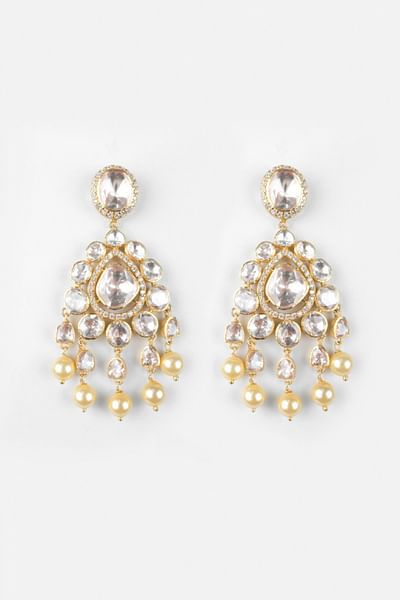 Ivory moissanite polki danglers