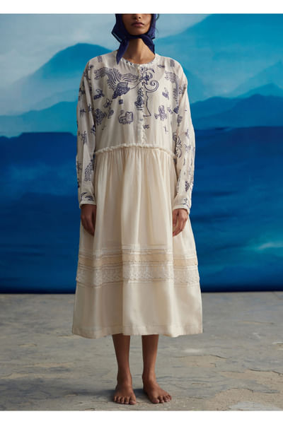 Ivory print dress