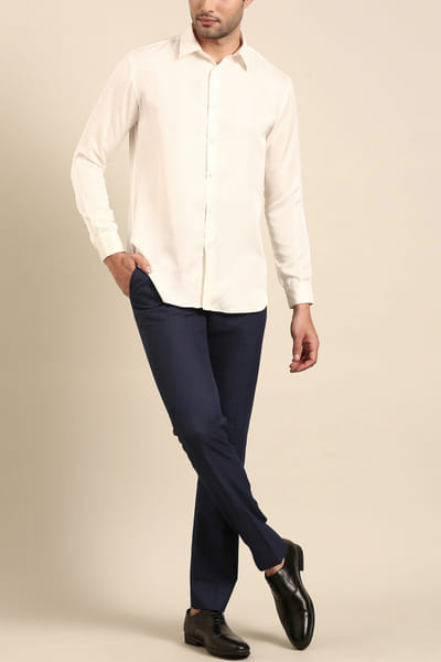 Ivory silk and cotton shirt