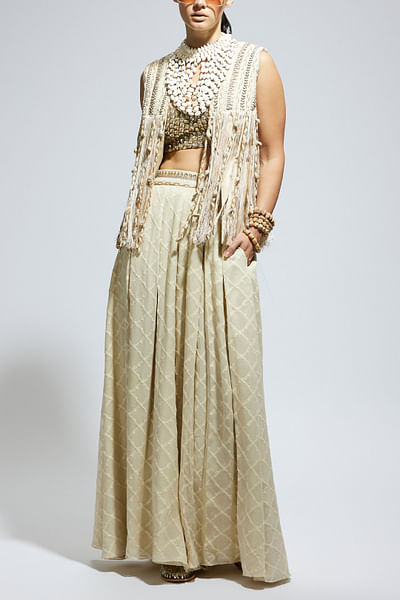 Ivory threadwork jacket