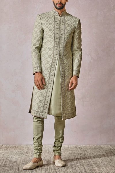 Jade chikankari embroidery sherwani set