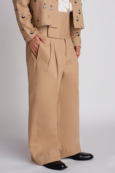 Khaki high waist pant