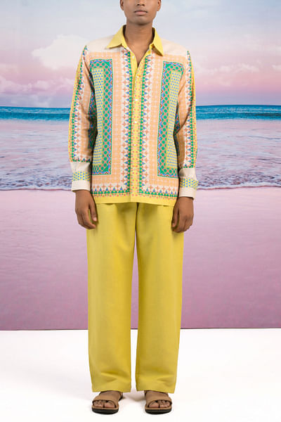 Lemon yellow straight pants