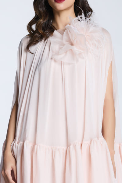 Gauri and Nainika Light pink floral embellished dress GAUFEB25D216420