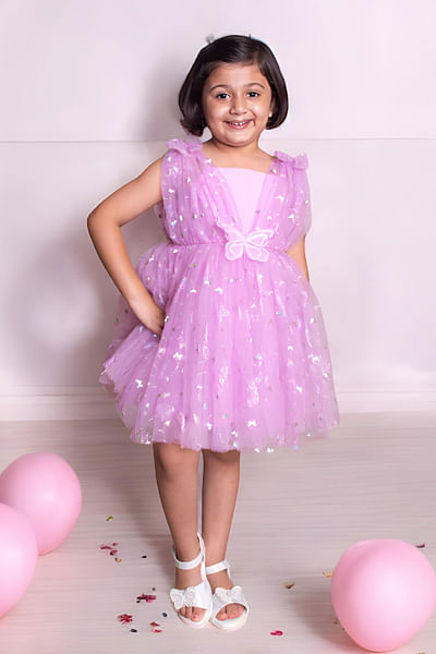 Lilac butterfly frock