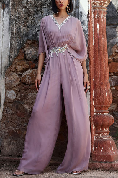 Lilac embellished jumpsuit