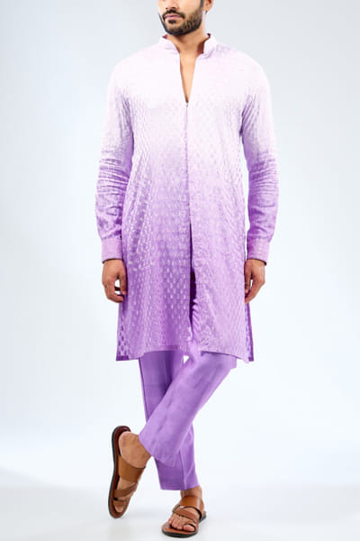 Lilac ombre shade kurta set