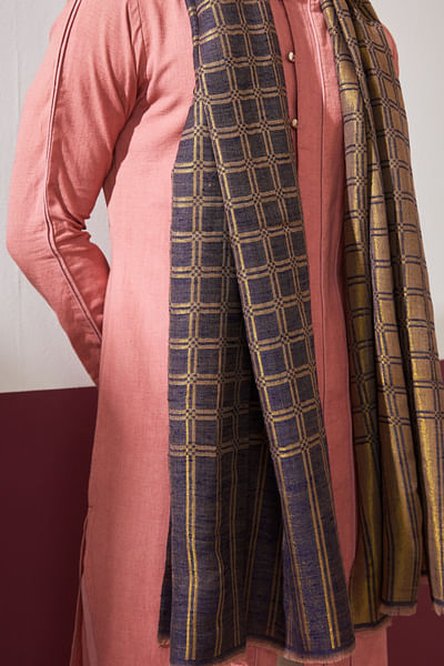 Lilac shadow checkered stole