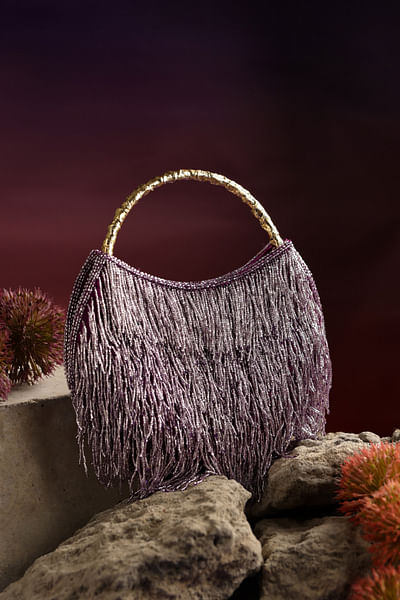 Lilac tasselled handbag