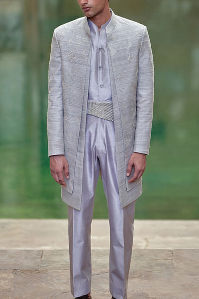 London fog front open sherwani set