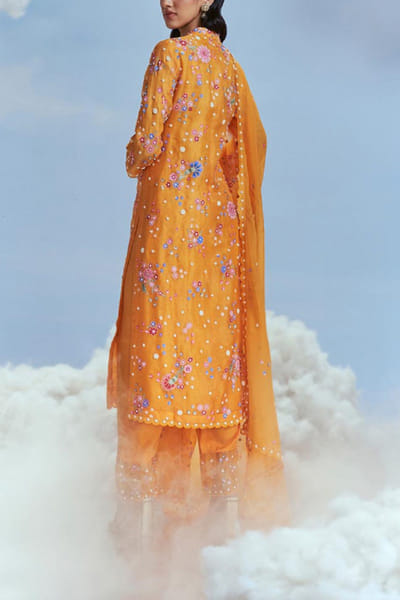 Nachiket Barve Mango floral embroidered kurta set NABFEB24D216