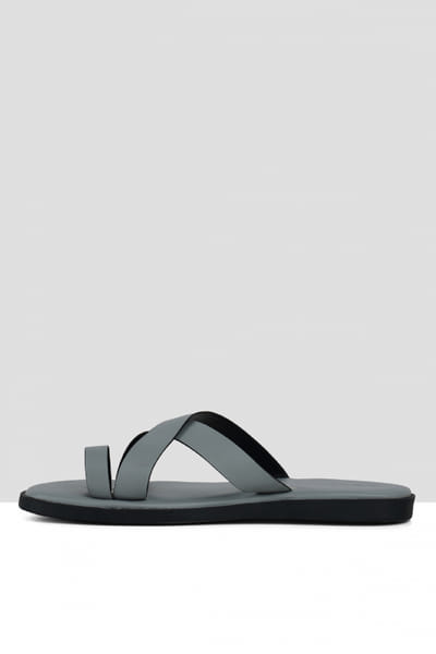 Ankit V Kapoor Matte grey cross sandals AKVMAY24FD1019