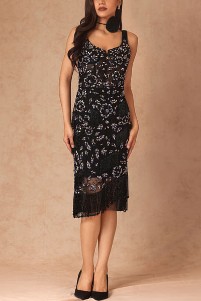 Multi- coloured fringe dress