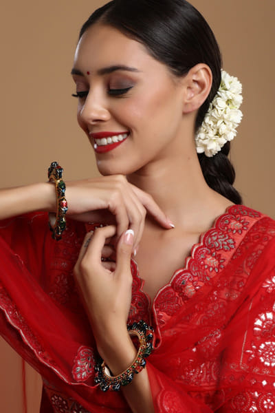 Multicolor elephant meenakari bangles