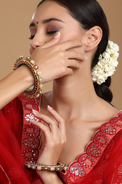 Multicolor meenakari embellished bangles