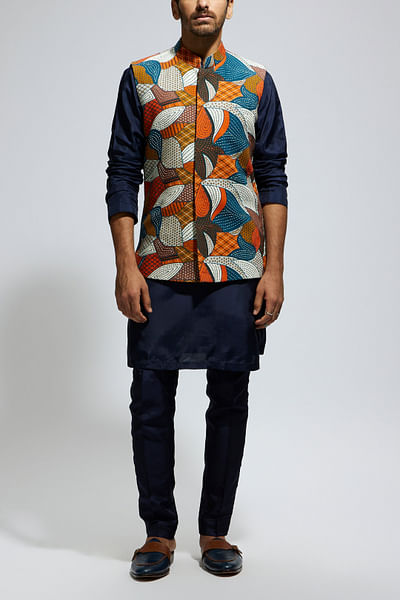 Multicolour abstract pattern bandi set