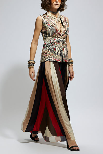 Multicolour abstract pattern jacket