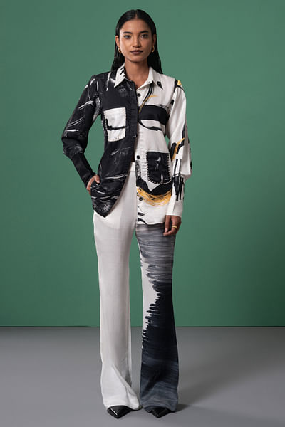 Multicolour abstract print full-sleeved shirt