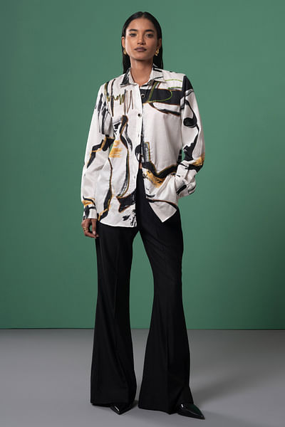 Multicolour abstract print shirt