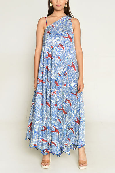 Multicolour artsy block printed maxi