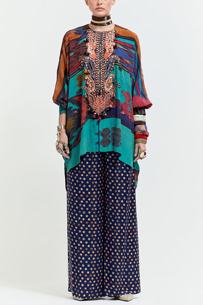 Multicolour artsy print kurta set