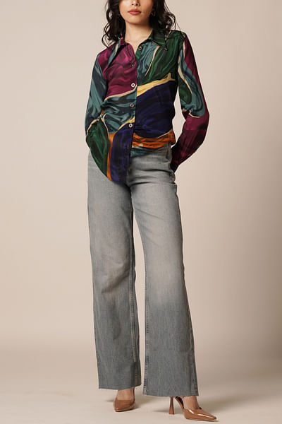 Multicolour artsy printed shirt