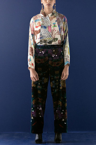 Multicolour artsy printed shirt