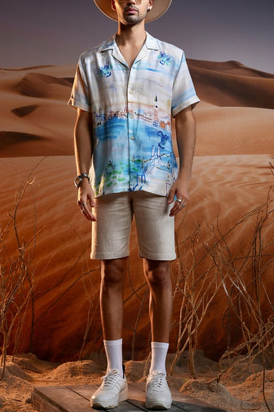 Multicolour coastal printed shirt