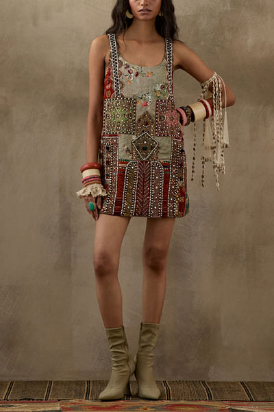 Multicolour embroidered dress