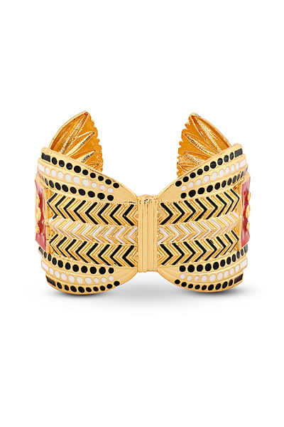 Multicolour enamel work Cleopatra hand cuff