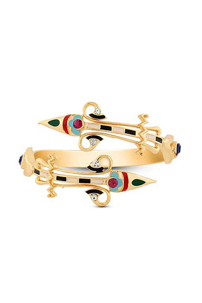 Multicolour enamelled Cairo hand cuff
