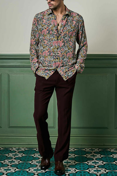 Multicolour floral print shirt