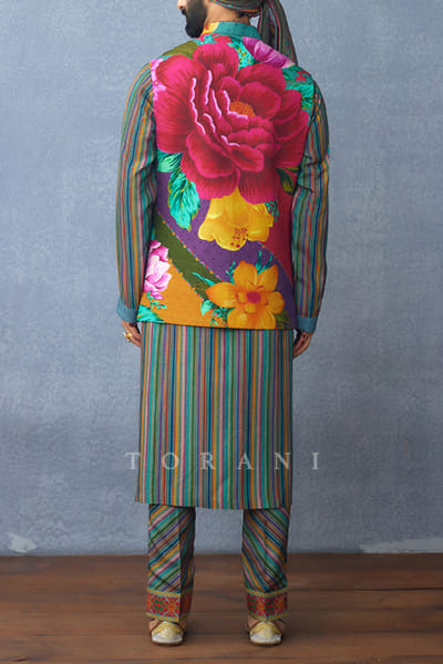 Torani Multicolour floral printed bandi kurta set HOTMAR2415
