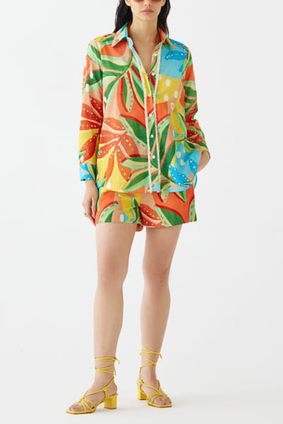 Studio Rigu Multicolour floral printed co-ords STRAPR24DP215