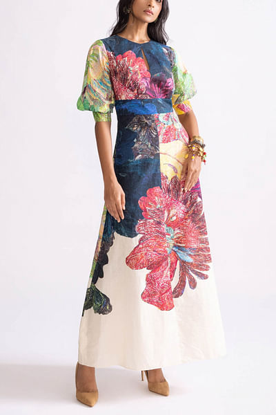 Multicolour floral printed dress