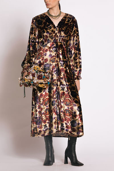 Multicolour floral printed dress