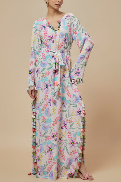 Multicolour floral printed kaftan