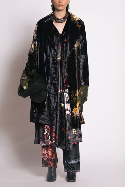 Multicolour handblock printed jacket