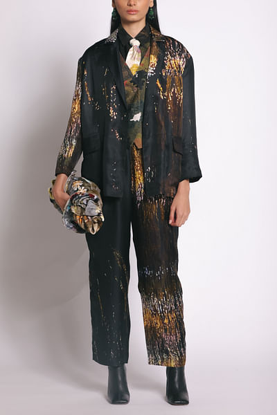 Multicolour handblock printed jacket