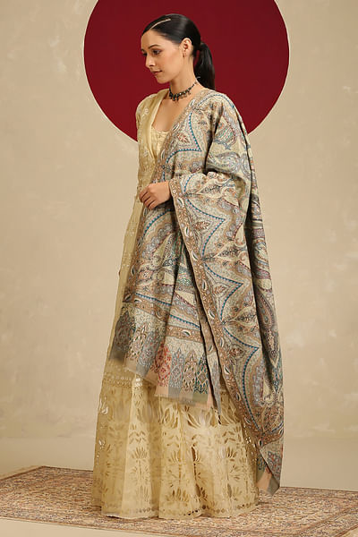 Multicolour kalamkari handloom pashmina shawl