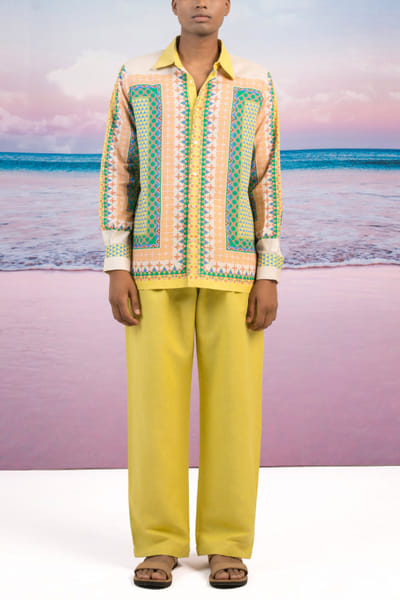 Multicolour kaleidoscopic printed shirt