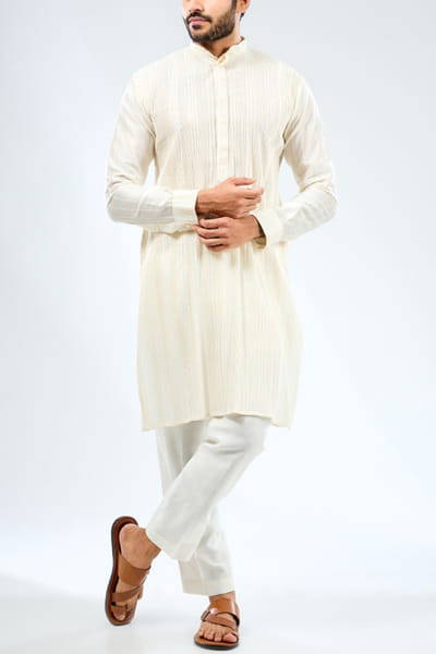 Multicolour pintuck kurta set