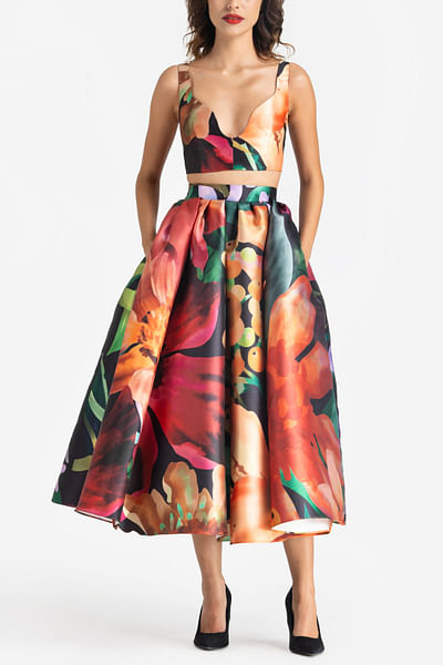 Multicolour printed skirt