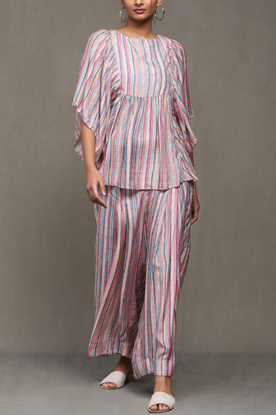 Multicolour striped co-ords