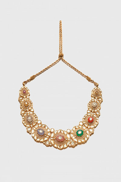 Multicolour zircon crystal necklace