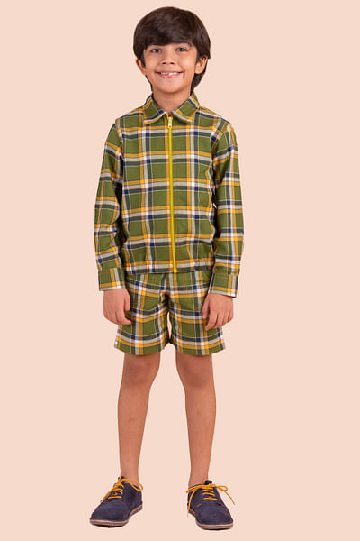 Multicoloured checkered print co-ords
