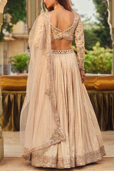Lashkaraa Nude brocade lehenga set LASJAN25D13300