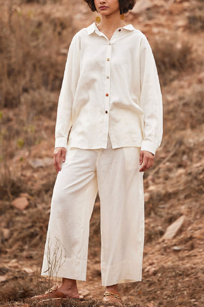 Off white linen co-ords