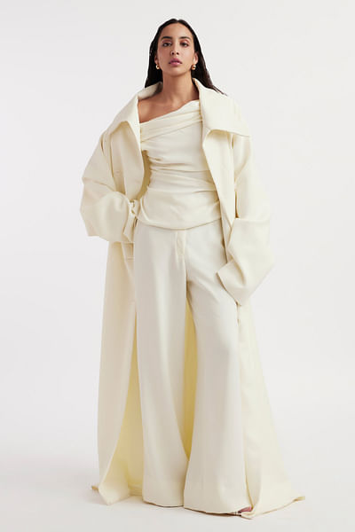 Off-white oversized trench coat set